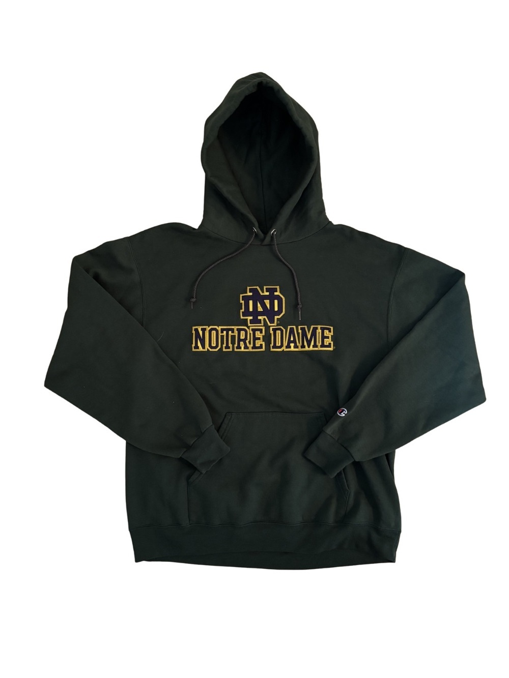 Champion Notre Dame Green Hoodie with Logo
